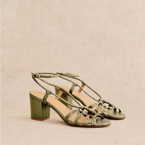 Gloria sandals metallic leather heel